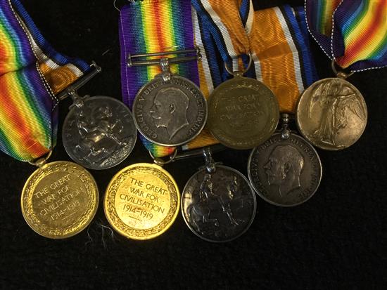 5 pairs World War 1 medals